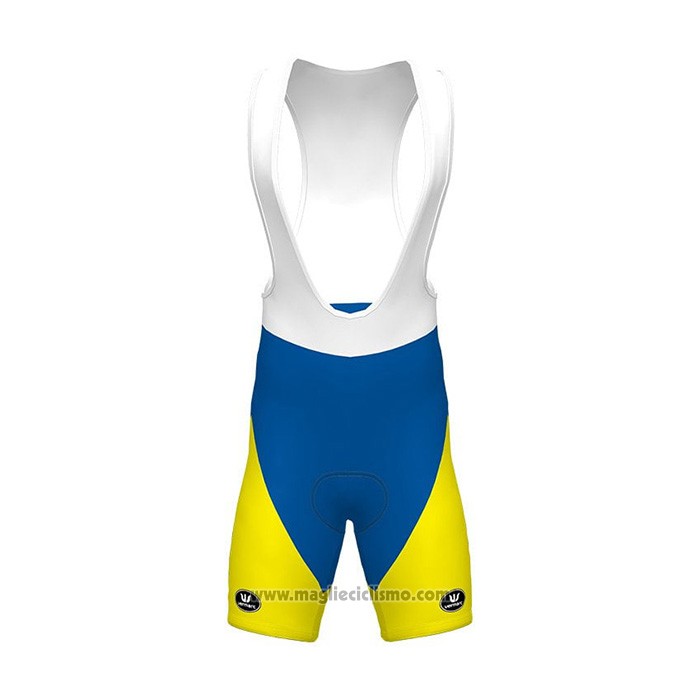 2021 Abbigliamento Ciclismo Sport Vlaanderen-Baloise Blu Bianco Giallo Manica Corta e Salopette